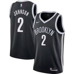 Black Anthony Johnson Nets #2 Twill Basketball Jersey FREE SHIPPING