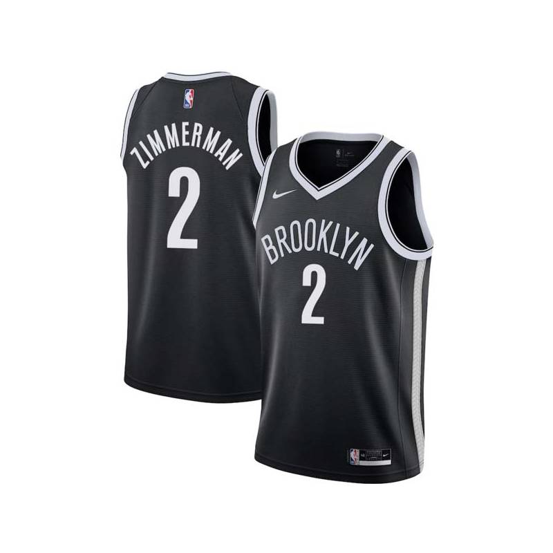 Black Derrick Zimmerman Nets #2 Twill Basketball Jersey FREE SHIPPING