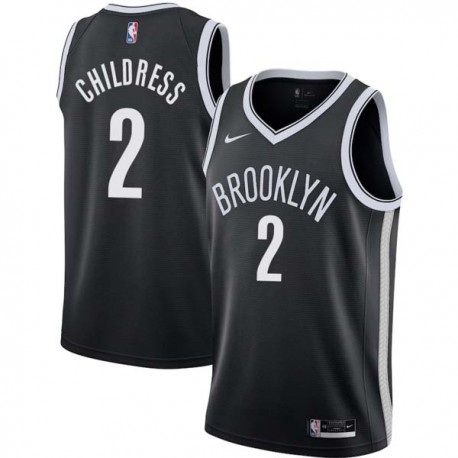 Black Josh Childress Nets #2 Twill Basketball Jersey FREE SHIPPING