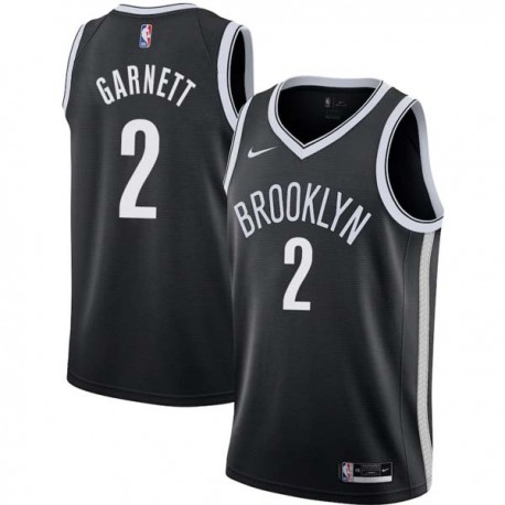 Black Kevin Garnett Nets #2 Twill Basketball Jersey FREE SHIPPING