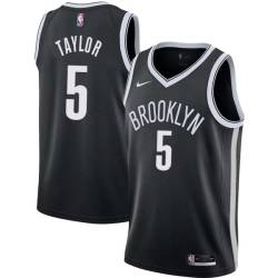 Black Ronald Taylor Nets #5 Twill Basketball Jersey FREE SHIPPING