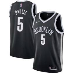 Black Billy Paultz Nets #5 Twill Basketball Jersey FREE SHIPPING