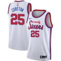Earl Cureton Twill Basketball Jersey -76ers #25 Cureton Twill Jerseys, FREE SHIPPING