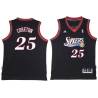 Black Throwback Earl Cureton Twill Basketball Jersey -76ers #25 Cureton Twill Jerseys, FREE SHIPPING