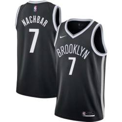 Black Bostjan Nachbar Nets #7 Twill Basketball Jersey FREE SHIPPING