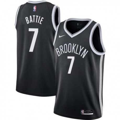 Black Tony Battie Nets #7 Twill Basketball Jersey FREE SHIPPING