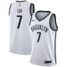 White Jeremy Lin Nets #7 Twill Basketball Jersey FREE SHIPPING