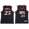 Black Throwback David Wingate Twill Basketball Jersey -76ers #25 Wingate Twill Jerseys, FREE SHIPPING