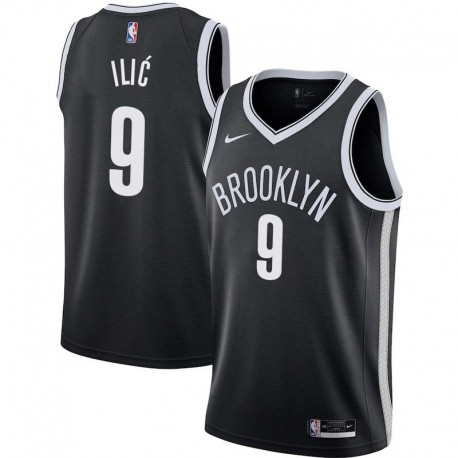 Black Mile Ilic Nets #9 Twill Basketball Jersey FREE SHIPPING