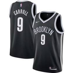 Black DeMarre Carroll Nets #9 Twill Basketball Jersey FREE SHIPPING
