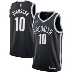 Black Otis Birdsong Nets #10 Twill Basketball Jersey FREE SHIPPING