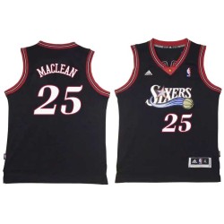 Black Throwback Don MacLean Twill Basketball Jersey -76ers #25 MacLean Twill Jerseys, FREE SHIPPING