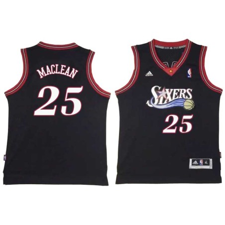 Black Throwback Don MacLean Twill Basketball Jersey -76ers #25 MacLean Twill Jerseys, FREE SHIPPING