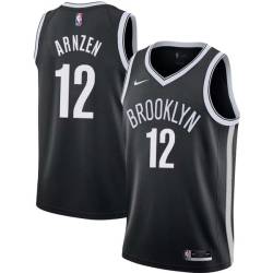 Black Bob Arnzen Nets #12 Twill Basketball Jersey FREE SHIPPING