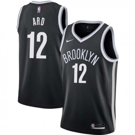 Black Jim Ard Nets #12 Twill Basketball Jersey FREE SHIPPING