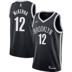 Black Kevin McKenna Nets #12 Twill Basketball Jersey FREE SHIPPING