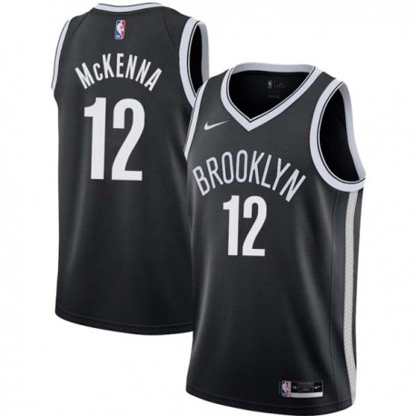 Black Kevin McKenna Nets #12 Twill Basketball Jersey FREE SHIPPING