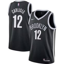 Black Rick Carlisle Nets #12 Twill Basketball Jersey FREE SHIPPING