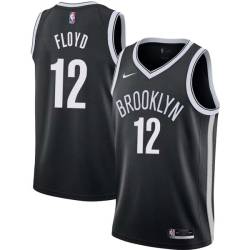 Black Sleepy Floyd Nets #12 Twill Basketball Jersey FREE SHIPPING