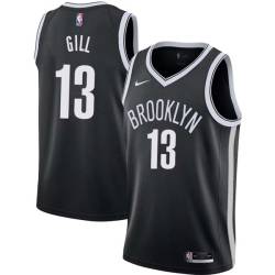 Black Kendall Gill Nets #13 Twill Basketball Jersey FREE SHIPPING