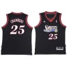 Black Throwback Tom Chambers Twill Basketball Jersey -76ers #25 Chambers Twill Jerseys, FREE SHIPPING