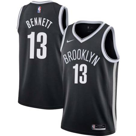 Black Anthony Bennett Nets #13 Twill Basketball Jersey FREE SHIPPING