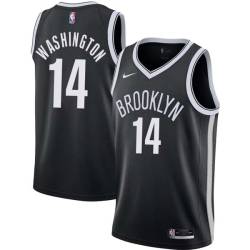 Black Duane Washington Nets #14 Twill Basketball Jersey FREE SHIPPING