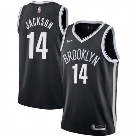 Black Jaren Jackson Nets #14 Twill Basketball Jersey FREE SHIPPING