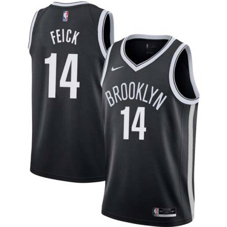 Black Jamie Feick Nets #14 Twill Basketball Jersey FREE SHIPPING
