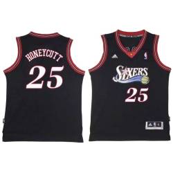 Black Throwback Jerald Honeycutt Twill Basketball Jersey -76ers #25 Honeycutt Twill Jerseys, FREE SHIPPING