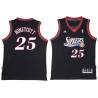 Black Throwback Jerald Honeycutt Twill Basketball Jersey -76ers #25 Honeycutt Twill Jerseys, FREE SHIPPING