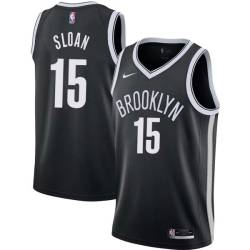 Black Donald Sloan Nets #15 Twill Basketball Jersey FREE SHIPPING