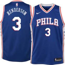 Blue Dave Henderson Twill Basketball Jersey -76ers #3 Henderson Twill Jerseys, FREE SHIPPING