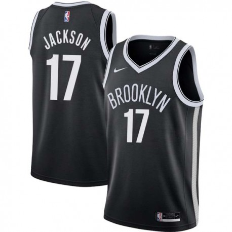 Black Phil Jackson Nets #17 Twill Basketball Jersey FREE SHIPPING