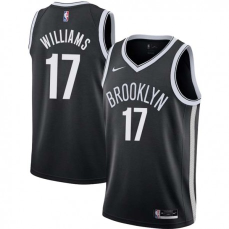 Black Eric Williams Nets #17 Twill Basketball Jersey FREE SHIPPING