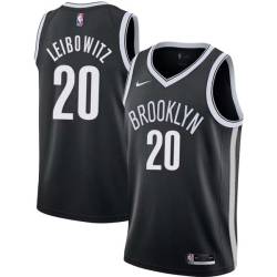 Black Barry Leibowitz Nets #20 Twill Basketball Jersey FREE SHIPPING