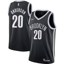 Black Dan Anderson Nets #20 Twill Basketball Jersey FREE SHIPPING