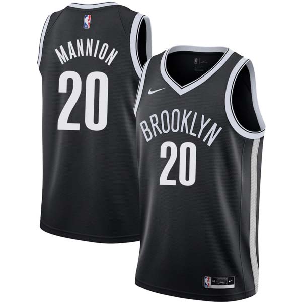 Brooklyn 20 Pace Mannion Nets Twill Basketball Jersey Free Shipping