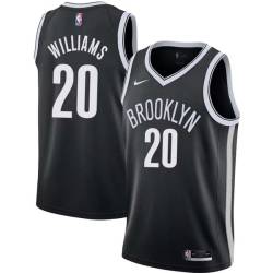 Black Jordan Williams Nets #20 Twill Basketball Jersey FREE SHIPPING