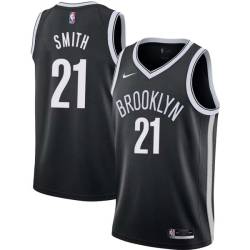 Black John Smith Nets #21 Twill Basketball Jersey FREE SHIPPING