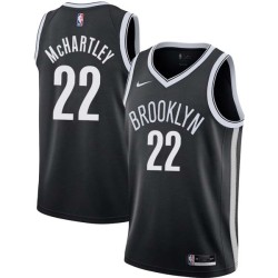 Black Maurice McHartley Nets #22 Twill Basketball Jersey FREE SHIPPING