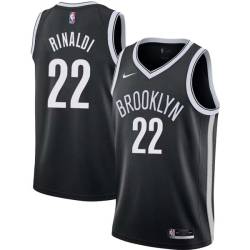 Black Rich Rinaldi Nets #22 Twill Basketball Jersey FREE SHIPPING