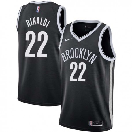 Black Rich Rinaldi Nets #22 Twill Basketball Jersey FREE SHIPPING