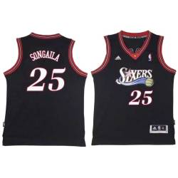 Black Throwback Darius Songaila Twill Basketball Jersey -76ers #25 Songaila Twill Jerseys, FREE SHIPPING