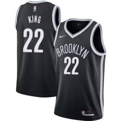 Black Bernard King Nets #22 Twill Basketball Jersey FREE SHIPPING