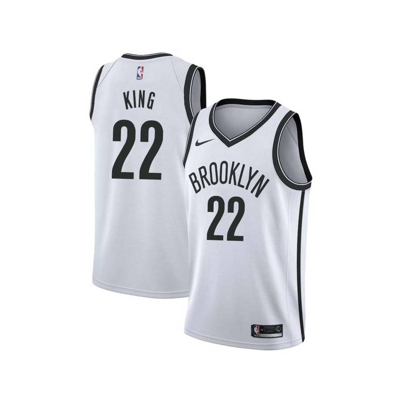 White Bernard King Nets #22 Twill Basketball Jersey FREE SHIPPING