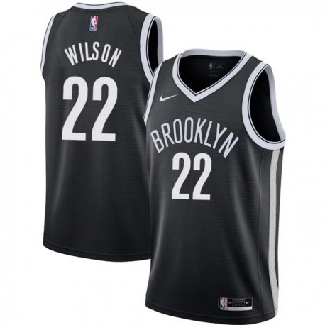 Black Michael Wilson Nets #22 Twill Basketball Jersey FREE SHIPPING