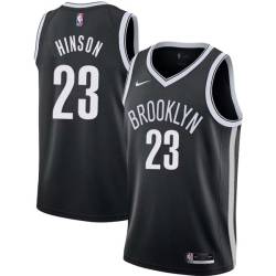 Black Roy Hinson Nets #23 Twill Basketball Jersey FREE SHIPPING