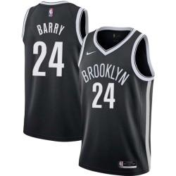 Black Rick Barry Nets #24 Twill Basketball Jersey FREE SHIPPING