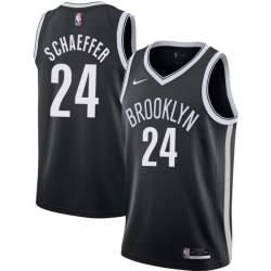 Black Billy Schaeffer Nets #24 Twill Basketball Jersey FREE SHIPPING